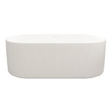 Salem Matte White Oval Acrylic Freestanding Bath with Overflow
